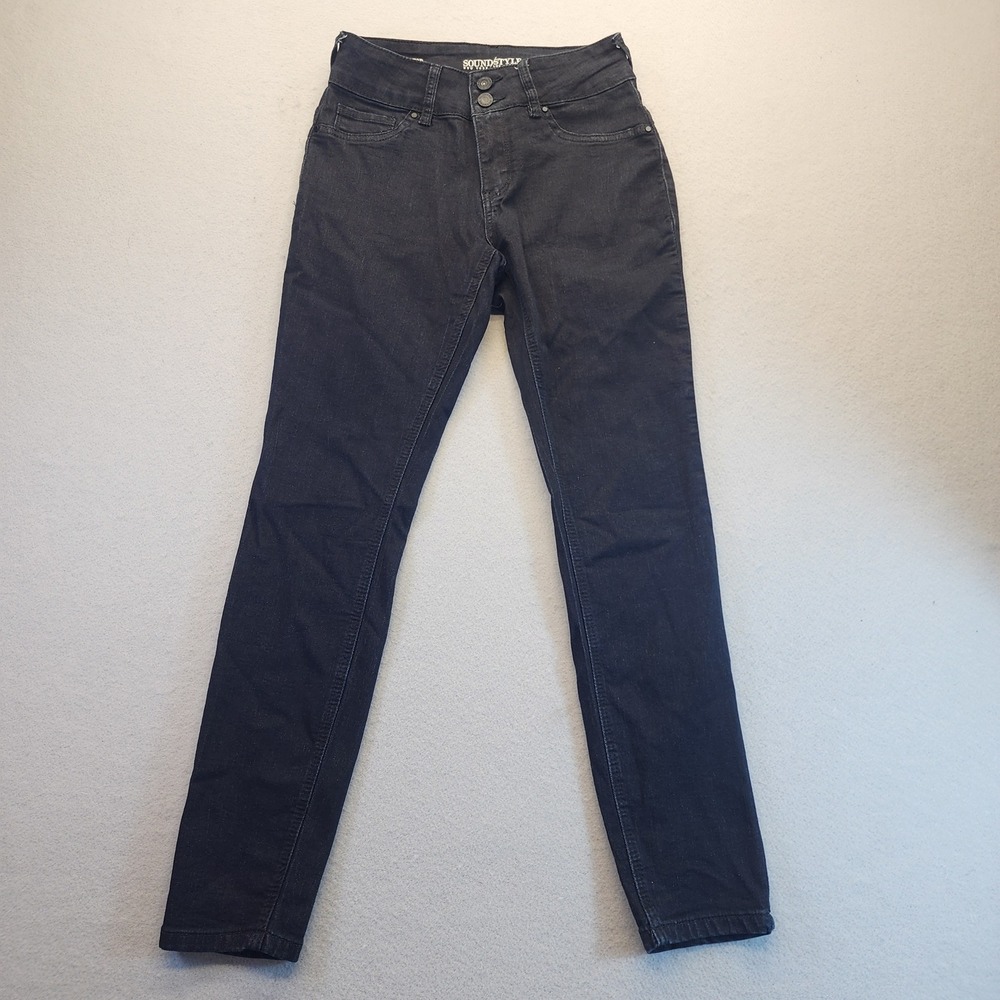 SoundStyle Black Skinny Jeans Womens‎ Size 4 High Rise Firm Hold Stretch Denim